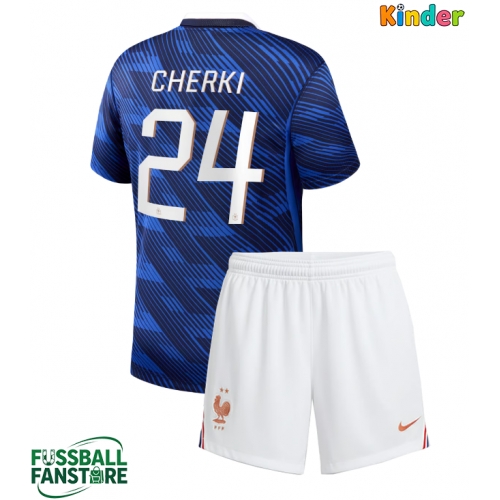 Frankreich Rayan Cherki #24 Replik Heimtrikot Kinder WM 2026 Kurzarm (+ Kurze Hosen)